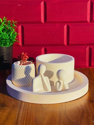 Vera Concept Store Modern Beyaz Dekoratif Set 5 Parçalı Minimalist Tasarım