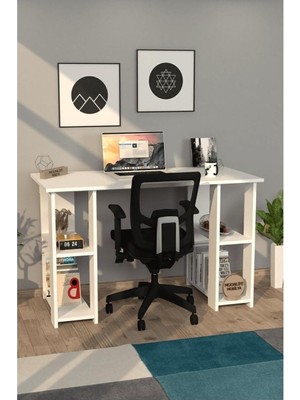 Vera Concept Store Hipo Kitaplıklı Çalışma Masası Beyaz