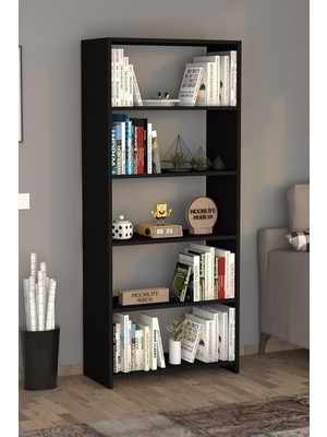 Vera Concept Store 5 Raflı Kitaplık Siyah