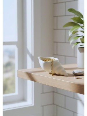 Vera Concept Store El Yapımı Deniz Kabuğu Formlu Dekoratif Mumluk & Takı Kutusuu
