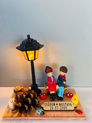 Vera Concept Store El Yapımı Sevgiliye Anlamlı Hediye Seti, Ahşap Taban, 15X15 Cm, Dekoratif Figür ve Aksesuar Seti