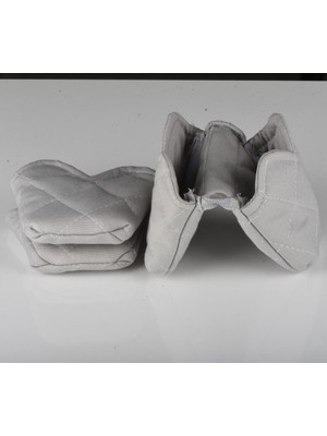 Vera Concept Store Crab Isı Yalıtımlı Isı Geçirmeyen Kumaş Fırın Tutacağı Tencere Tepsi Tutamaç 2 Adet Silikon Değil (Gri)