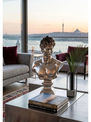 Vera Concept Store Modern Dekoratif Biblo – Gümüş David/davut Heykeli, Salon Konsol & Sehpa Üstü Şık Ev Dekorasyonu, Lüks Ofis Aksesuarı