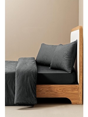 Vera Concept Store Yüzde Yüz Pamuk Saten Nevresim Seti 200X220 cm Antrasit - Plume Serisi