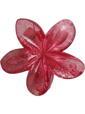 Vera Concept Store Lotus Saç Tokası – Büyük Boy 8 Cm, Tekli Saç Tokası, Lotus Çiçeği Tasarımı (Pırıltılı Pembe)
