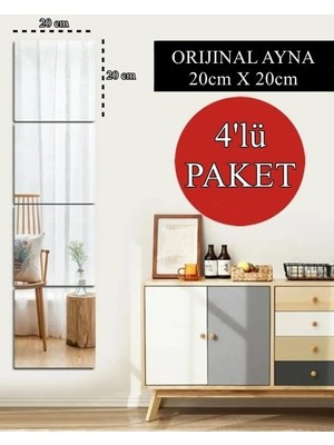 Vera Concept Store 4'lü Takım Kare Ayna - 20CM x 20CM
