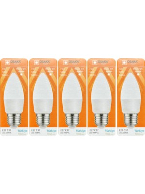 Vera Concept Store 7W (50W) 6500K Beyaz Işık E27 Duylu Mum LED Ampul, 5 Adet