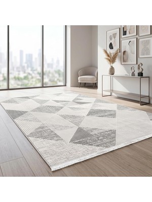 Vera Concept Store Serni Kadife Dokuma Halı | Makinede Yıkanabilir Kaymaz Tabanlı Salon Halısı | Kilim ve Yolluk | Antrasit | 160 x 240 cm | Model SNI02