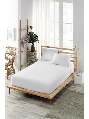 Vera Concept Store Kolay Ütülenen Lastikli Çarşaf Takımı-Kumaş-Yüksek Yataklar-Beyaz 200X200