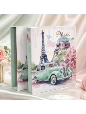 Vera Concept Store 200 Fotoğraf Kapasiteli 10X15CM Fotoğraf Albümü Paris Desenli Kutulu Anı Albümü