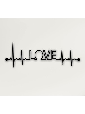 Vera Concept Store Metal Duvar Sanatı - Ekg Love - 3D Duvar Silueti Metal Duvar Dekoru Ev Ofis Dekorasyonu Yatak Odası Oturma Odası Dekor Heykel (24 G x 10 Y / 61X25CM)