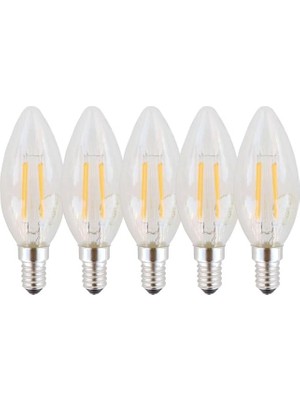Vera Concept Store Rustik Mum Dekoratif LED Ampul 4W E14 5 Adet (Gün Işığı 3000K)