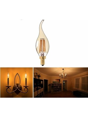 Vera Concept Store 4W Günışığı Rustik Kıvrık Buji LED Ampul E14,CT-4281A_259