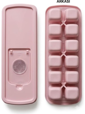 Vera Concept Store Buz Kalıbı, Kapaklı Silikonlu 12 Göz – Kolay Çıkarma Özellikli Buzluk Aparatı, Sızdırmaz Kapaklı Buz Yapma Kabı (1, Pembe)