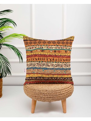 Vera Concept Store Afrika Etnik Desenli Dijital Baskılı Dekoratif Kırlent Yastık Kılıfı