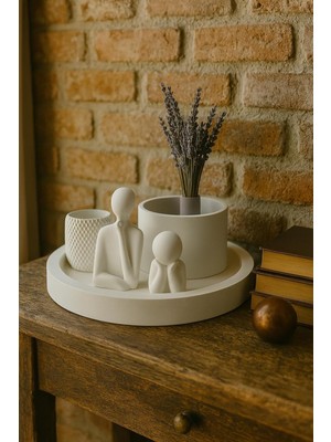 Vera Concept Store Modern Beyaz Dekoratif Set – 5 Parçalı Minimalist Tasarım