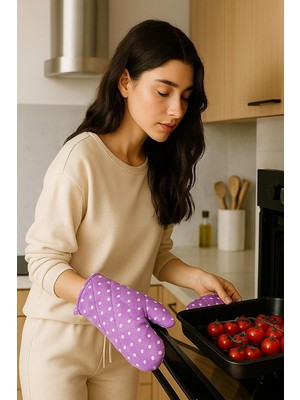 Vera Concept Store Pamuklu Fırın Eldiveni ve Tutacak Seti 20X20-19X30 cm