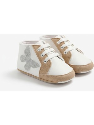 Vera Concept Store Ilk Adım Ayakkabısı, Kelebekli, Ekru, 17 Numara, Unisex
