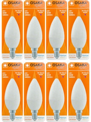 Vera Concept Store 6W (50W) Günışığı (4000K) E14 Duylu LED Mum Ampul, 8 Adet