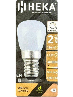 Vera Concept Store 2W (14W) 3000K Sarı Işık E14 Duylu Dim Edilebilir LED Mini Ampul