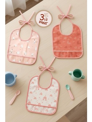 Vera Concept Store Proof 3'lü Sıvı Su Geçirmez Bebek Mama Önlüğü Mod-1