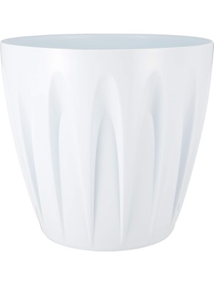 Vera Concept Store P007 Papatya Saksı Tabaklı 45CM, 46 Litre Beyaz