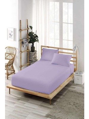 Vera Concept Store Kolay Ütülenen Lastikli Çarşaf Takımı-Kumaş-Yüksek Yataklar-Lila 200X200