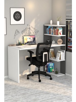 Vera Concept Store Çınar Kitaplıklı Çalışma Masası Antrasit