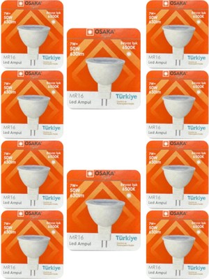 Vera Concept Store 7W (50W) Beyaz Işık (6500K) MR16 G4 LED Çanak Ampul, 10 Adet
