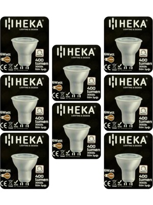 Vera Concept Store 6W (50W) 3000K Sarı Işık GU10 Duylu Dim Edilebilir LED Spot Ampul, 8 Adet