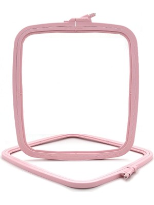 Vera Concept Store Pembe Büyük (No:4) Plastik Kare Nakış Kasnağı, Çapraz Dikiş Çemberleri, Zımba Iğne Halkası, Kendin Yap El Işi Dikiş, Abs Plastik Nakış Çemberleri