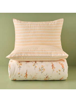 Vera Concept Store Leora Çiçek DESENLI%100 Pamuk Saten Nevresim Seti, Somon, Çift Kişilik (Nevresim: 200X220 cm / 2 Adet Yastık Kılıfı: 50X70 Cm)