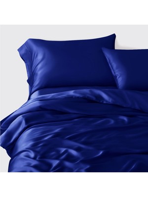 Vera Concept Store Kobalt Mavi Saten Çift Kişilik Nevresim Takımı