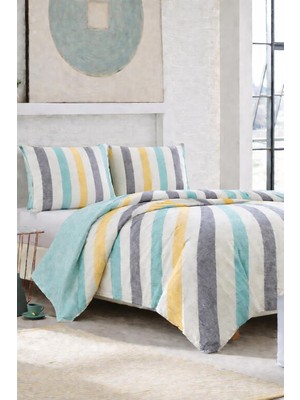 Vera Concept Store Kolay Ütü-Çift Kişilik Nevresim Takımı (Battal Boy 200X200 Lastikli Çarşaf+Yorgan K+Y. Kılıfı) Yeşil