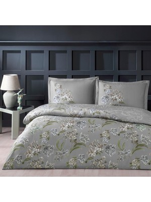 Vera Concept Store Taç Saten 2024 Tac Saten Cift Kisilik Nevresim TAKIMI,200 x 220 Gri