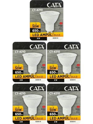 Vera Concept Store 9W (50W) Beyaz Işık (6500K) Dim Edilebilir GU10 Duylu LED Spot Ampul, 5 Adet