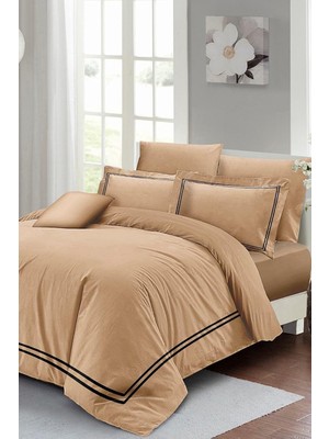 Vera Concept Store King Size Çift Kişilik Kahverengi Pamuk Saten Nevresim Takımı, MONOHOME43667