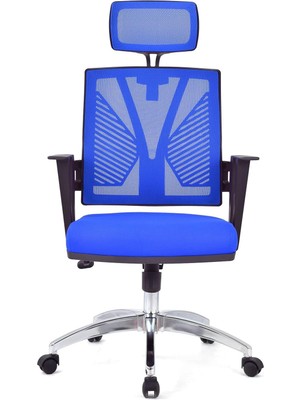 Vera Concept Store Savona Mavi Fileli Krom Makam Koltuğu Ofis Koltuğu