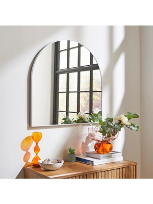 Vera Concept Store Yarım Ay Dekor Aynasıkonsol Aynası/makyaj Aynası Beyaz 70 x 70