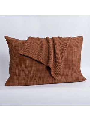 Vera Concept Store Püskül 2-Adet Müslin Yastık Kılıfı Seti 4-Katlı, 100% Pamuk Ultra Yumuşak Müslin Kumaş Yastık Kılıfları, Havadar Nem Emici Terletmeyen Yastık Kılıfı (