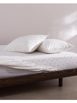 Vera Concept Store Morgan King SIZE%100 Pamuk Ranforce Baskılı Lastikli Çarşaf Takımı - Renkli