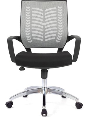 Vera Concept Store Valente Gri Fileli Krom Çalışma Koltuğu Ofis Koltuğu