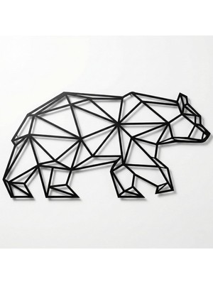 Vera Concept Store Metal Duvar Sanatı - Geometrik Ayı -3d Duvar Silueti Metal Duvar Dekoru Ev Ofis Dekorasyonu Yatak Odası Oturma Odası Dekorasyonu (30 G x 15 Y/76X38CM)