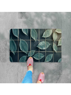 Vera Concept Store M&h QUALITY(254) Kopya - Dijital Baskılı Desenli Dekoratif Dış Kapı Önü ve Iç Mekan Paspası Yıkanabilir Kaymaz Taban Lacivert 45 x 70