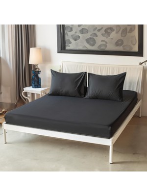 Vera Concept Store Lastikli Çarşaf Seti (Yastık Kılıfı Dahil) (Siyah, 100 x 200)