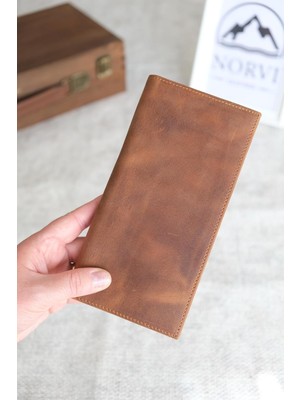 Vera Concept Store Norvi Leather Telefon Bölmeli Mıknatıslı Hakiki Deri Cüzdan Taba Taba