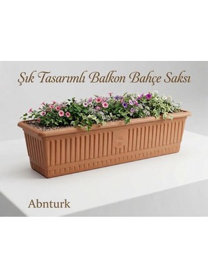 Vera Concept Store 13 Litre Yüksek Kaliteli Plastik Büyük Boy Balkon Saksısı Bahçe Saksı 70X18X17CM