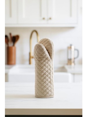 Vera Concept Store Välvårdad Fırın Eldiveni, Bej, 33 cm
