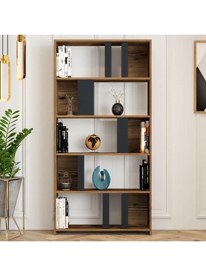 Vera Concept Store Lima Kitaplık (Ceviz/antrasit)