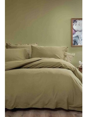 Vera Concept Store Yataş Plain Battal Boy Ranforce Yıkamalı Nevresim Takımı - Yeşil 240 x 220